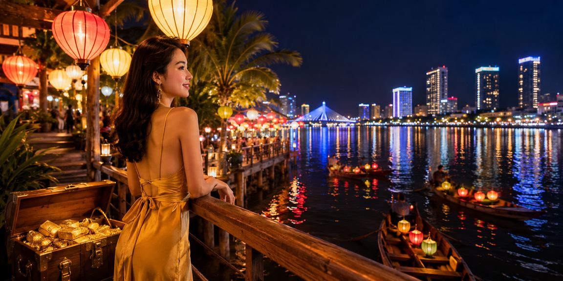 Không khí chợ đêm Đà Nẵng với người dân tham gia xổ số và giải trí – bối cảnh thị trường giải trí Việt Nam